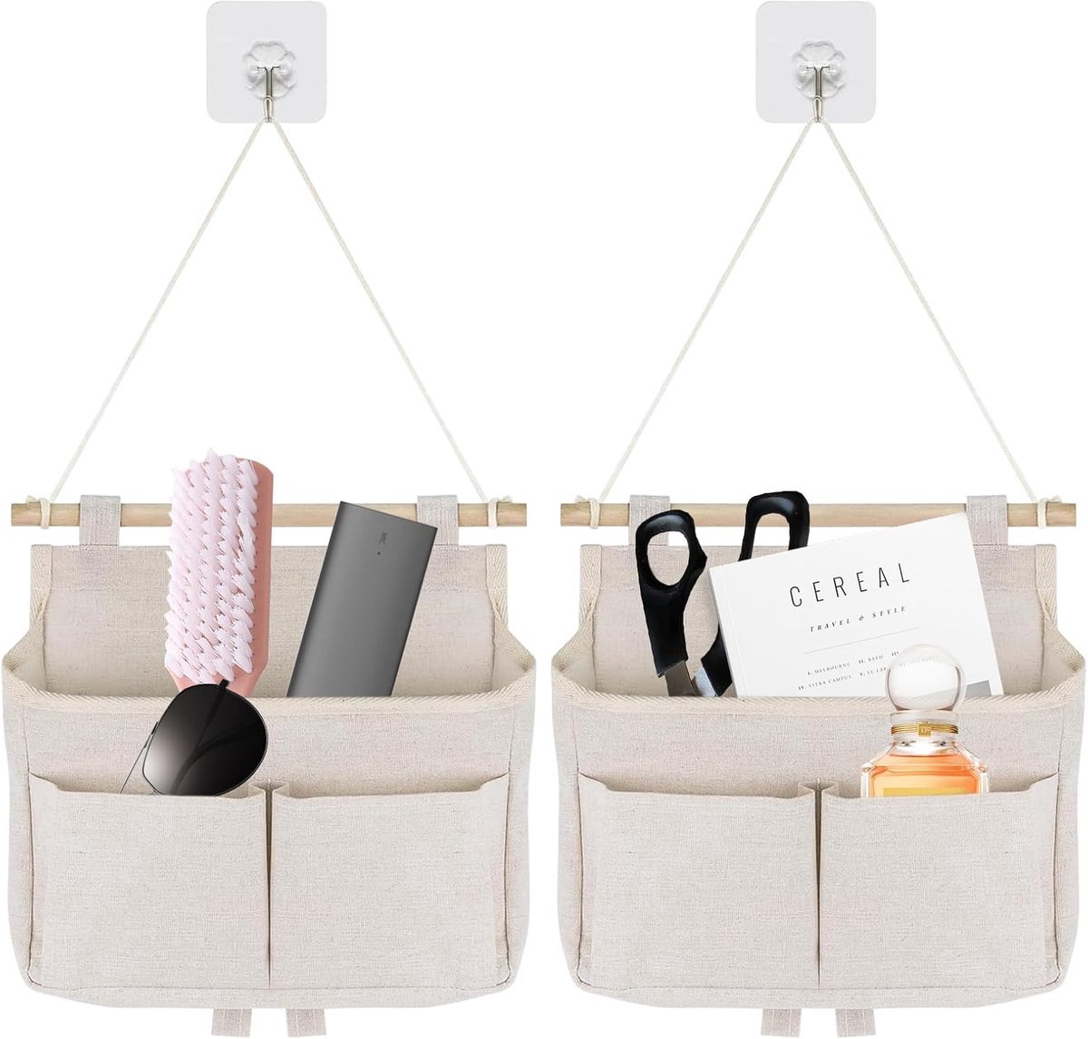 Stunq® Multifunctionele Ophangorganisatie Systemen - Set van Twee Beige Modellen