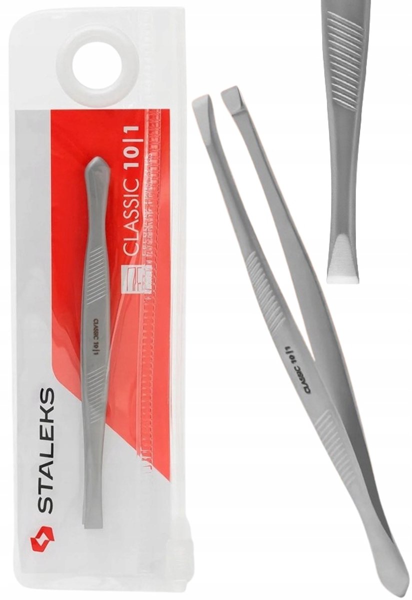 Staleks Pincet Classic 10 Type 1 - Brede Rechte, Roestvrij Staal