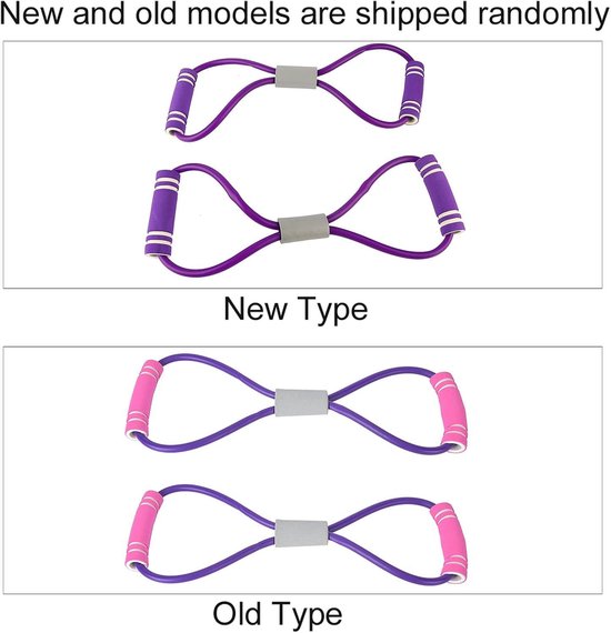 Oefenband voor Body Building en Fitness met 8 Shape Design - Set van 2 in 3 kleuren - Voor thuistraining, yoga, pilates - Geschikt voor armoefeningen — afbeelding 3