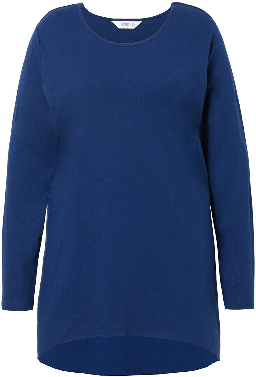 Angel of Style - Dames - longshirt comfortabele pasvorm ronde hals lange mouwen - Donkerblauw - Maat 48