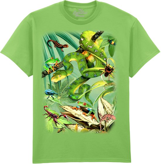 Slang Kikkers Spinnen Schorpioen Kameleon Scary Creatures The Coloured House T-shirt L