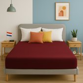 Saphira ESSENTIALS Badstof Hoeslaken – Bordeaux – 180x200 cm – 30 cm Matrashoogte – 80% Katoen / 20% Polyester – 360° Rondom Elastiek – Luxe Comfort & Perfecte Pasvorm