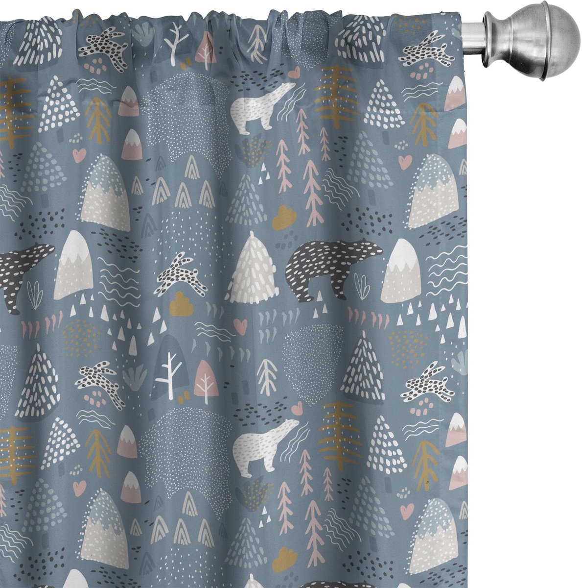 ABAKUHAUS bos gordijnen – 2x75x175 cm – microvezel, halfverduisterend Mehrfarbig