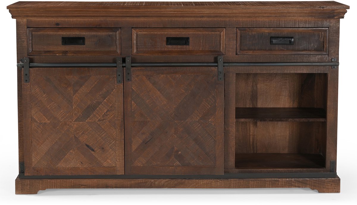 Notio Living Don-Barn-Dressoir - 2-deurs 6-laden - Bruin