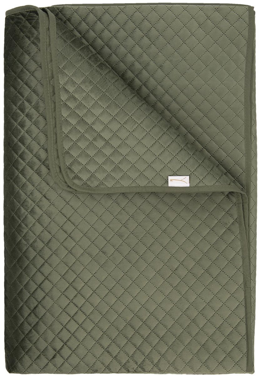 Yellow Bed Sprei Victoria - Bedsprei Tweepersoons - Ruiten patroon - 270x260 cm - Groen