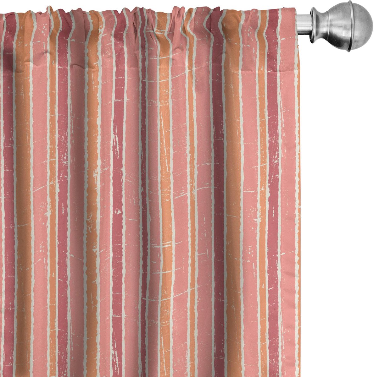 ABAKUHAUS Grunge gordijnen – 2x75x225 cm – microvezel – zalmkleur zalm bleek oranje roze