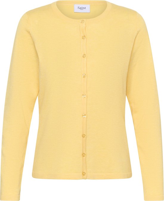 Saint Tropez A8661, MilaSZ R-Neck Cardigan Dames Trui - Lemon Drop Melange