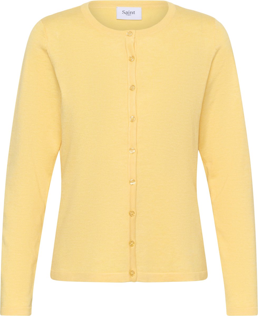 Saint Tropez A8661, MilaSZ R-Neck Cardigan Dames Trui - Lemon Drop Melange