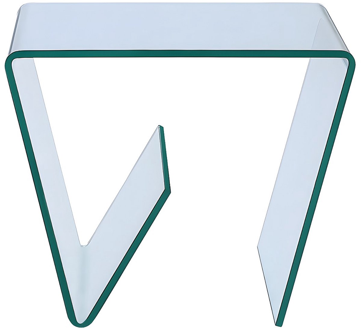Vente-unique Bijzettafel van gebogen gehard glas - Transparant - ZENIA