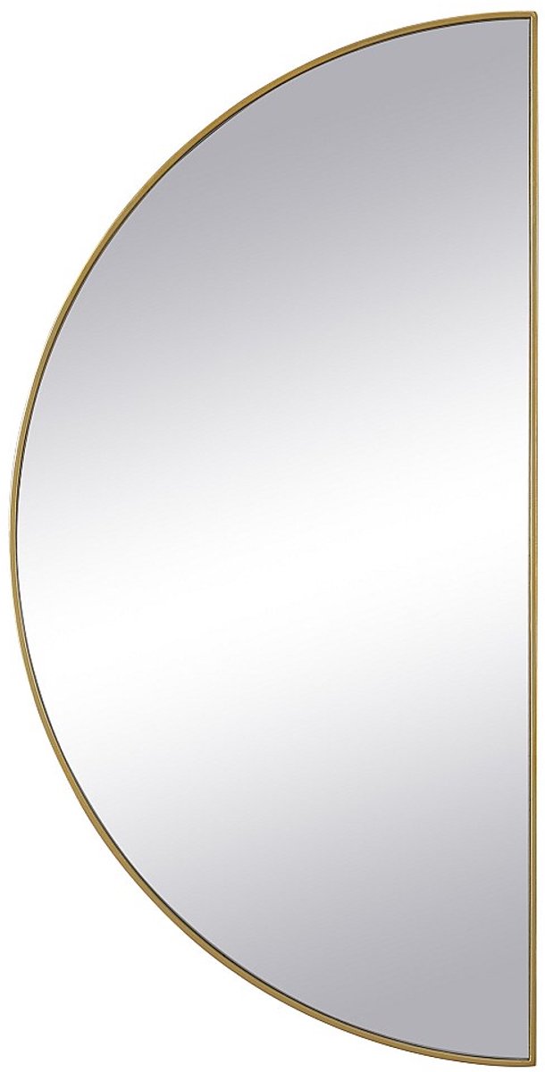 Vente-unique Halfronde designspiegel in metaal - H 100 x B 50 cm - Goudkleurig - GAVRA