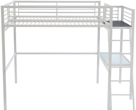 Vente-unique Hoogslaper metaal wit 140 x 190 cm CASUAL