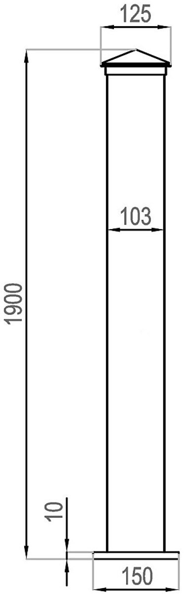 Vente-unique Pijler voor poort in aluminium – D15 cm x H190 cm – Antraciet – NERETO