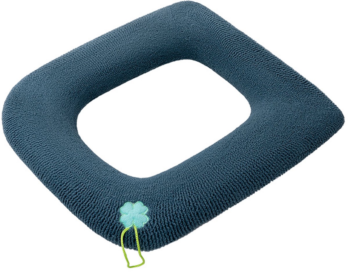 Tweedelige toiletbrilhoezenset, zacht en wasbaar, effen patroon, universeel design, met rits, geschikt voor gebruik in de winter en ovale toiletten, verdikt vlies - Nordic green.
