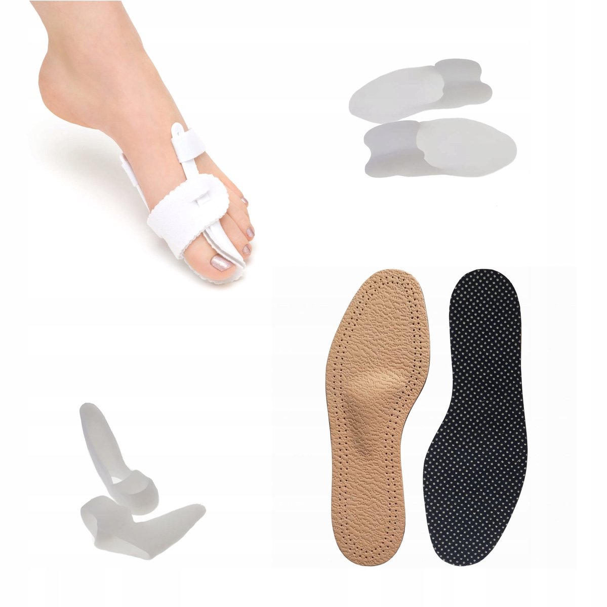 Footservice Halux Set: Nachtspalk, Kussentjes & Inlegzolen - Wit
