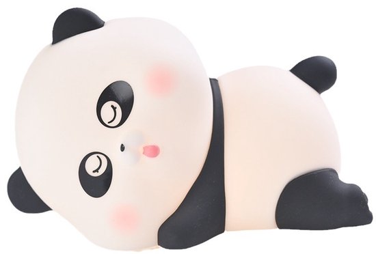 Nachtlampje in de vorm van een panda, oplaadbaar, van siliconen, zevenkleurig, met timer en dimfunctie, tactiel licht. — afbeelding 4