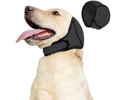 1 stuk kalmerende hoofdband voor honden, anti-angst, bliksembeveiliging, waterdicht, klittenband, waterdichte oorkappen, maat L, hoofdomtrek 45-60 cm, aanbevolen gewicht 60-85 lbs, grijs.