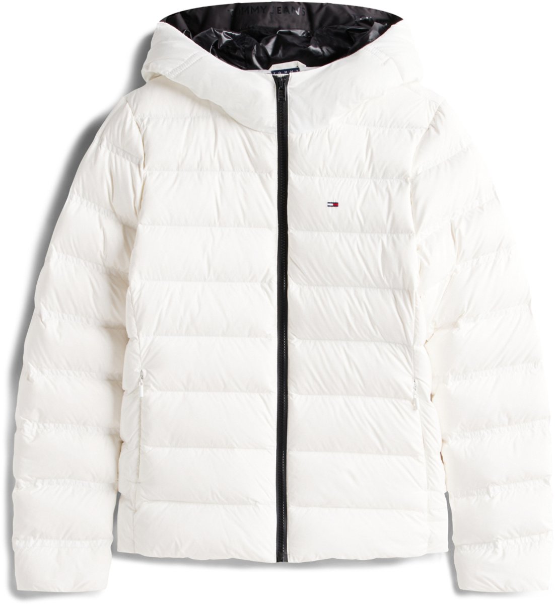 Tommy Jeans Jas Tjw Slim Hood Prnt Down Jacket Ext Dw0dw21617 Ybl Ecru Dames Wit