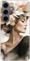 Telefoonhoesje samsung Galaxy S24 hoesje - Bloesem - Portret - Gezicht - Siliconen Telefoonhoesje Telefoonhoesje