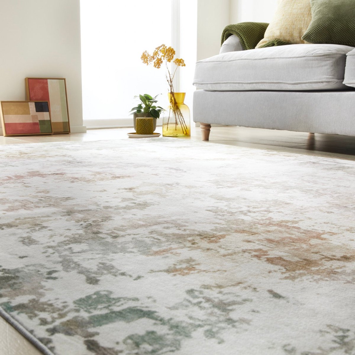 Concept Looms Liberty LIB102 Pastel Vloerkleed - 200 x 300 cm - Veelkleurig - Rechthoekig - Polyester - Woonkamer, Eetkamer, Slaapkamer, Keuken - Abstract - Wasbaar, Modern