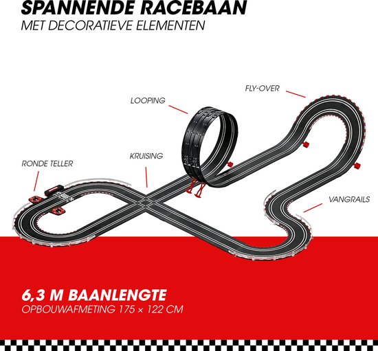 Carrera Go!!! Racebaan - Speelgoed - Speed Zone Formule 1 - Max Verstappen No.1 vs. Lewis Hamilton No.44 - 6,3m - 1:43