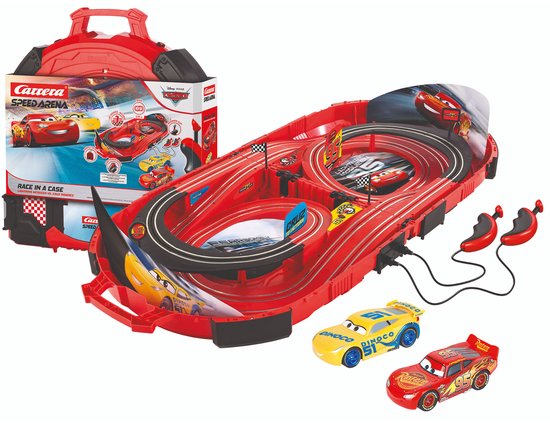 Carrera FIRST Racebaan - Speed Arena - Disney Pixar Cars - Koffer - Lightning McQueen - Dinoco Cruz Ramirez - 2,77m