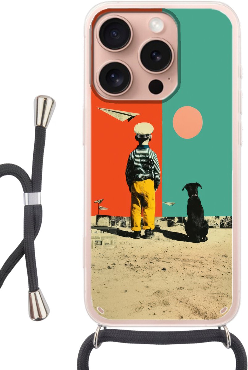 Retro - Jongen - Hond - Rood - Groen