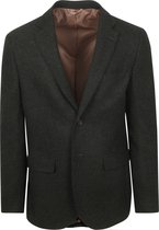Suitable Colbert Herringbone Merinowol Donkergroen - Maat 48 - Heren blazer