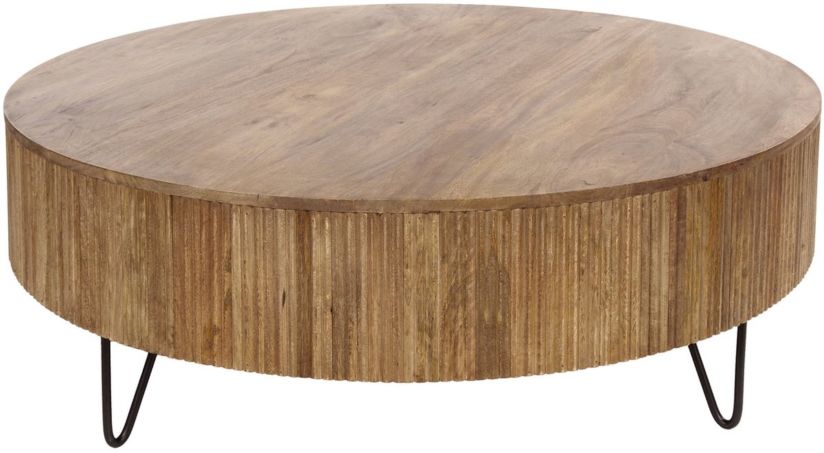 G***-M Giga Meubel Salontafel Wave - Naturel Mangohout - Ø120x38cm Zand