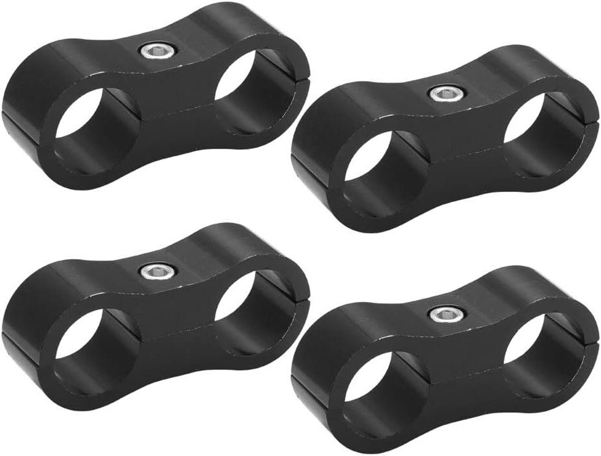 CSGoods - 4-delige klem slangverdeler voor brandstoflijn - aluminium adapter - zwart - geschikt voor 3/8 inch slangen