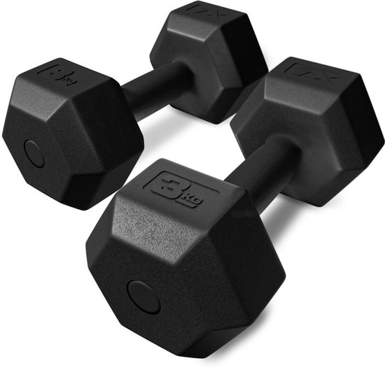 Trex Sport TX-003CD – Dumbells – Composiet Coating – Halters voor Fitness – Voor Thuisgym & Kracht – 2 x 3 kg – Totaal 6 kg