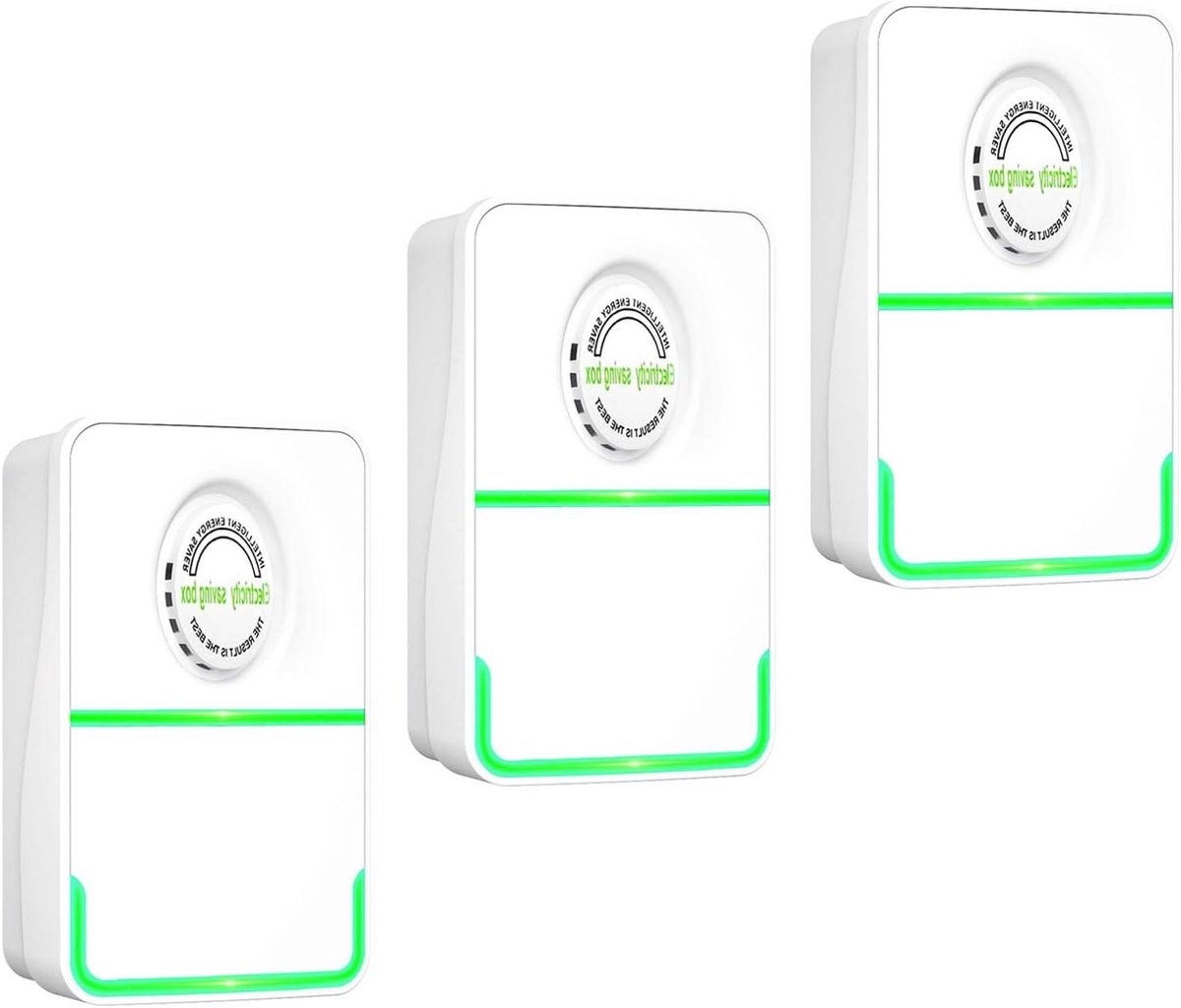 CSGoods - Elektriciteitsbesparende Doos, Energiebesparend Apparaat 90-250V, Spanningsstabilisator - Voor Koelkasten Airconditioners Televisies met 3PCS Power Saver.