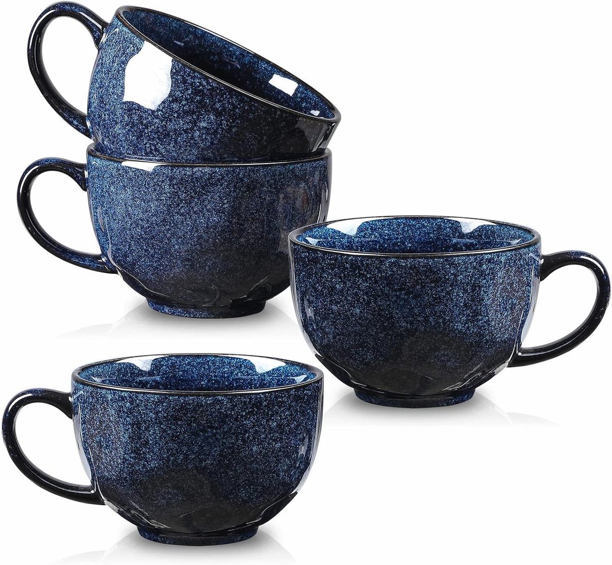 CSGoods - Keramische Soep Mok voor Grote Porties - Brede Oversized Handvat - Latte Friends Set met Grote Capaciteit - Granen Havermout Cappuccino Cup Set 27oz