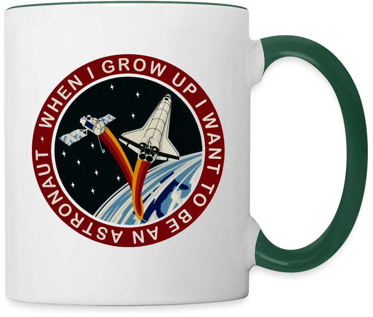 NASA When I grow Up I Want to Be An Astronaut Mok Tweekleurig