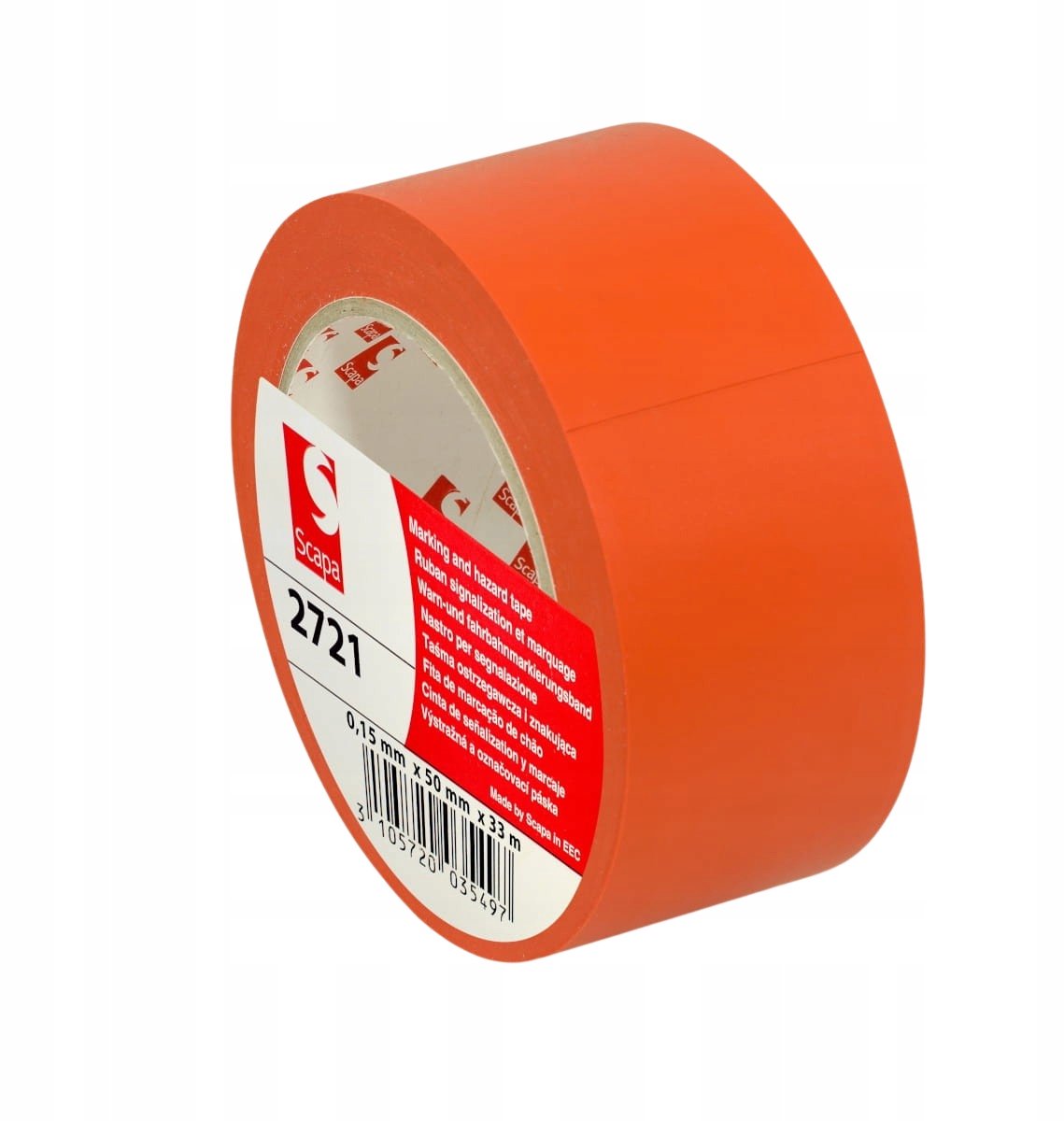Scapa 2721 Oranje Waarschuwingstape 50mm x 33m - Sterk Zelfklevend PVC