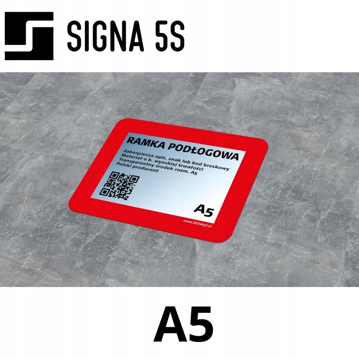 SIGNA 5S Vloerframe A5 - Rode Rand - Zelfklevend