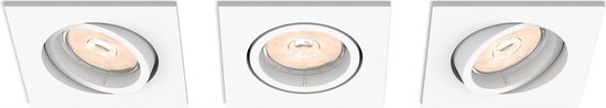 Philips Donegal - Inbouwspot - 3 Lichtpunten - wit  -  1 spotje zonder lamp