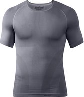 Knapman Compressieshirt Rondhals 2.0 Grijs | Figuur- en Houding Corrigerend shirt voor Mannen | Maat S