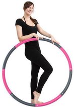 Weight hoop New Style - Fitness Hoelahoep - 1.8 kg - Ø 100 cm - Roze/Grijs