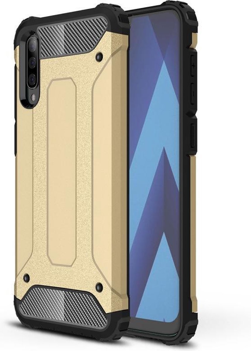Armor Hybrid Back Cover - Geschikt voor Samsung Galaxy A50 / A30s Hoesje - Goud