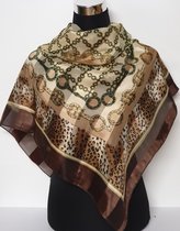 Sjaal panter – luipaard bruine rand