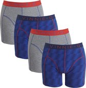 Vinnie-G boxershorts Flame Blue Print Grey 4-pack M