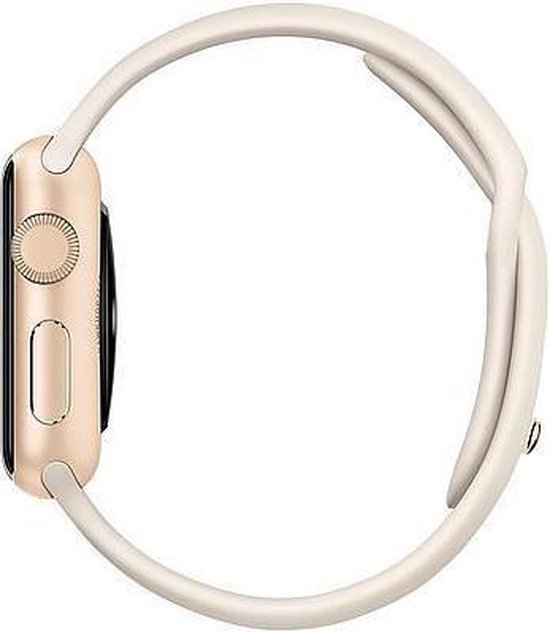 Apple Watch Sport Goud - 38 mm - Sportband Wit | bol.com
