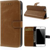 Javu - iPhone 6 / 6s Hoesje - Wallet Case Vintage Licht Bruin