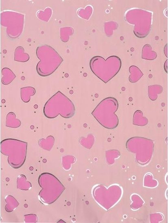Cadeaupapier lichtroze met roze harten - Kadopapier / inpakpapier | bol.com