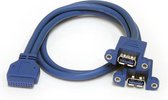 StarTech 2-poort Inbouwpaneel USB 3.0 Kabel - USB A naar Moederbord Aansluitkabel F/F