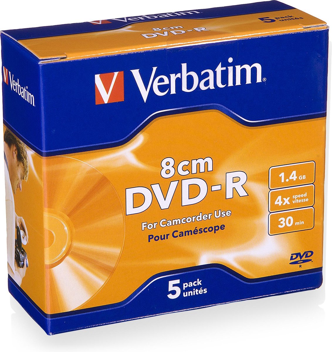 Verbatim 43510 DVD-R 8cm Matt Silver - 5 Stuks / Jewelcase