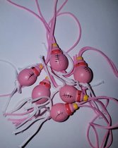 Gelukspoppetjes Gelukshangers Baby flesjes Roze 10 stuks