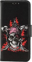 Xssive Hoesje voor Samsung Galaxy J5 2016 J510 - Book Case - Doodshoofd Piraat