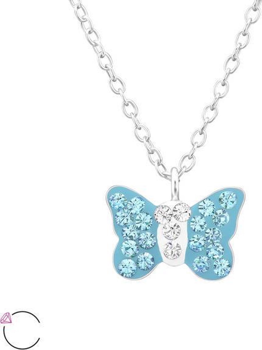 Zilveren vlinder hanger inclusief ketting | Mostert Juweliers