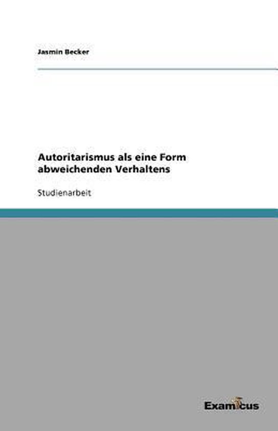 Autoritarismus als eine Form abweichenden Verhaltens - cover